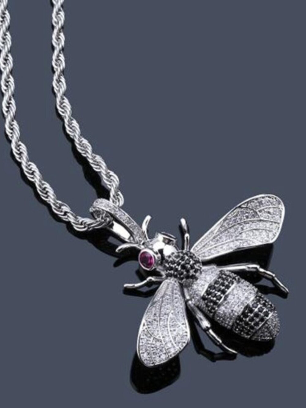 Honey Bee Pendant Necklace Silver Tone Beautiful Gift with Chain